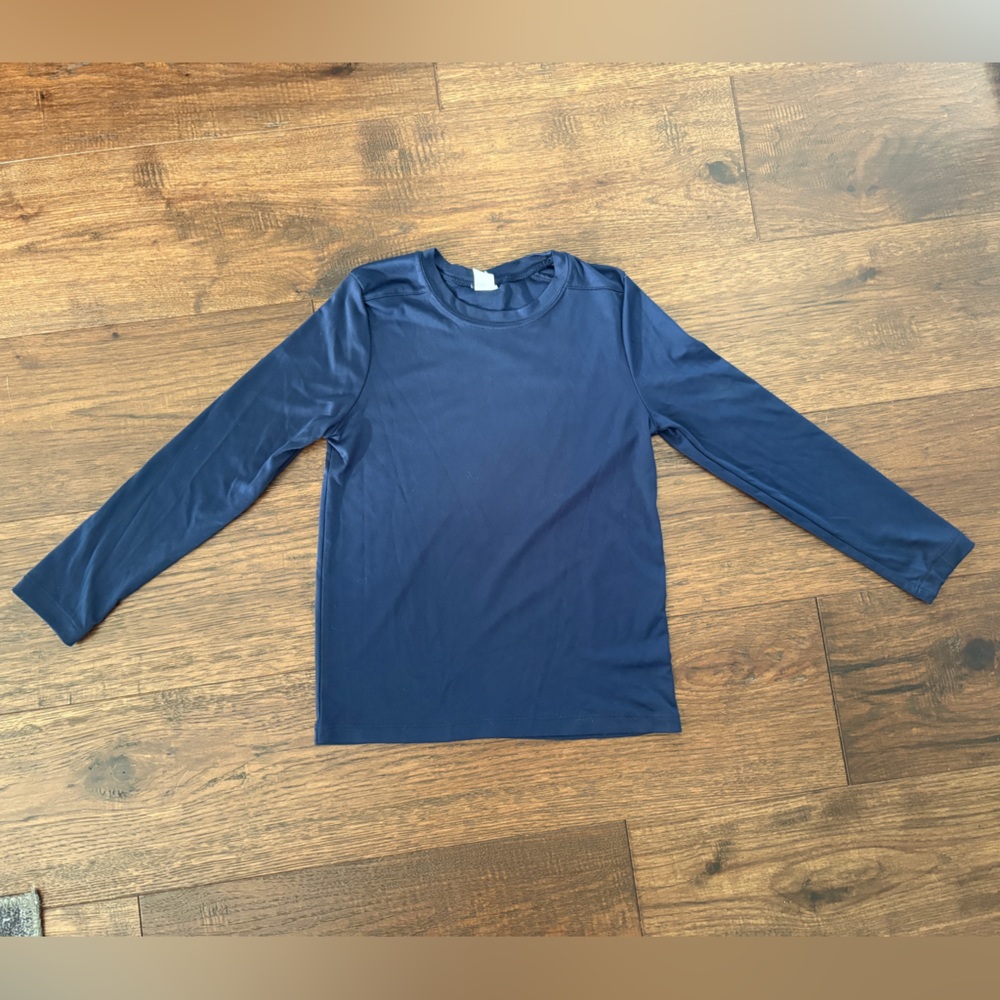 Navy Blue Kids Swim Rashguard / Sun Shirt - Long sleeve - Size Small